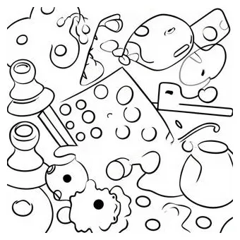 Colorful board game pieces coloring page 37954-30022