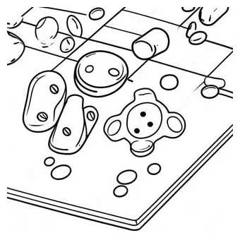 Colorful board game pieces coloring page 37954-30024