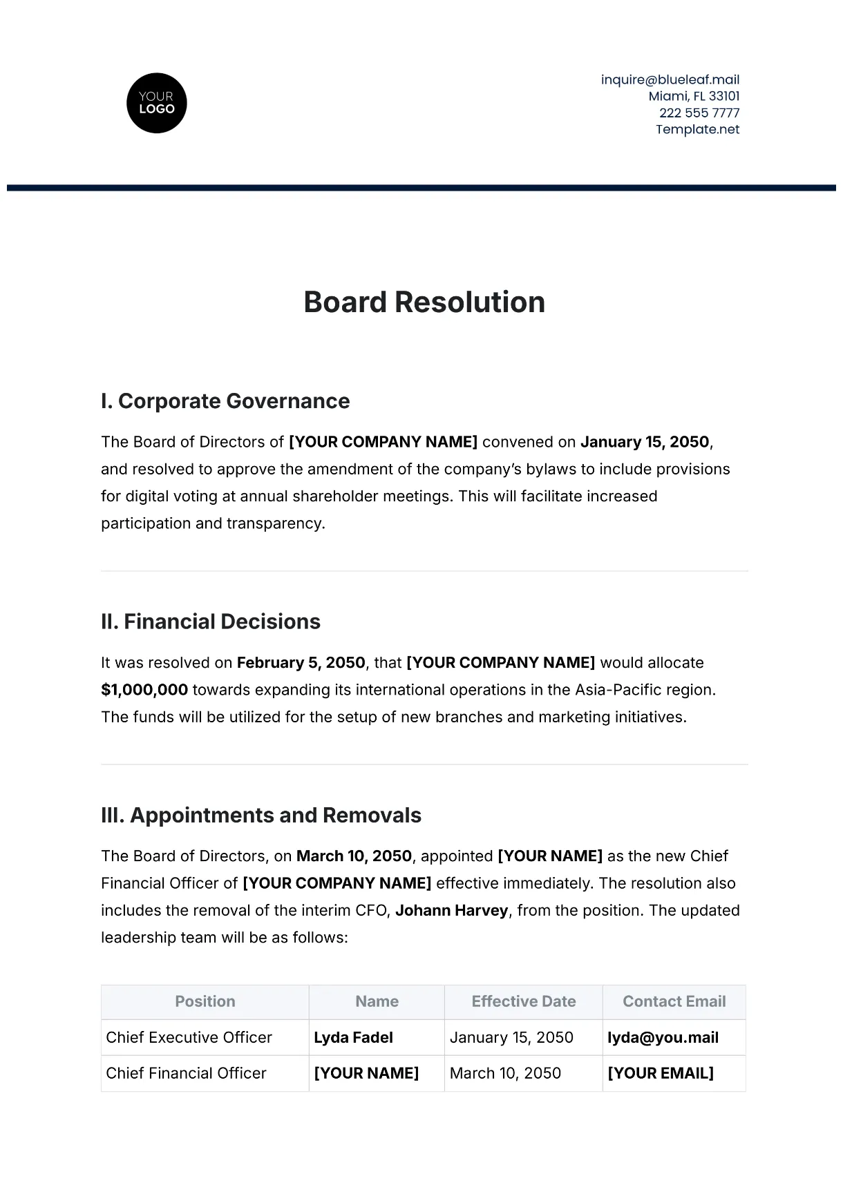 Free ai board resolution generator, free board resolution maker online