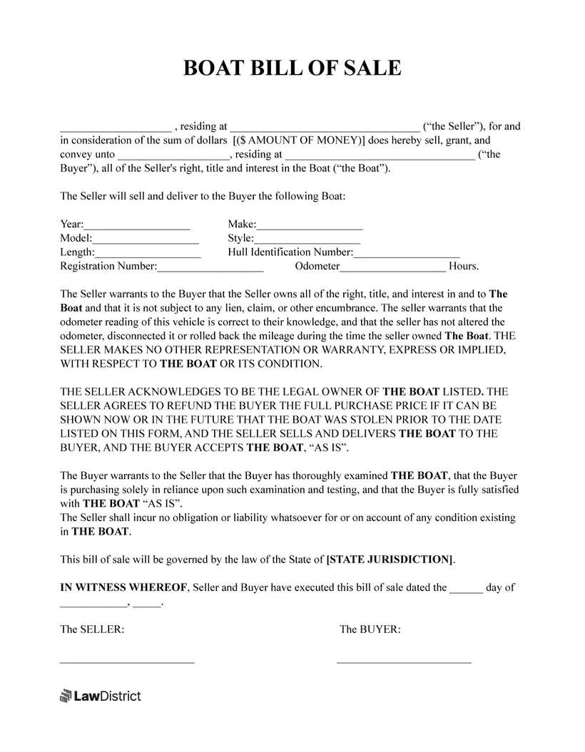 Free printable receipt for sale of boat, download free printable