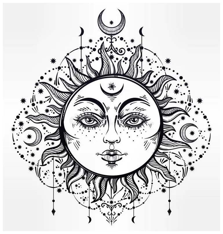Bohemian sun coloring pages