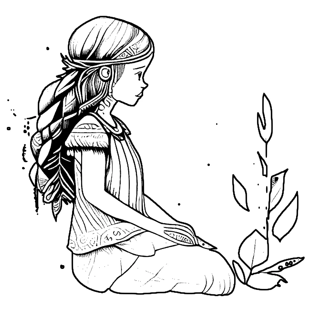 Bohemian coloring page · creative fabrica