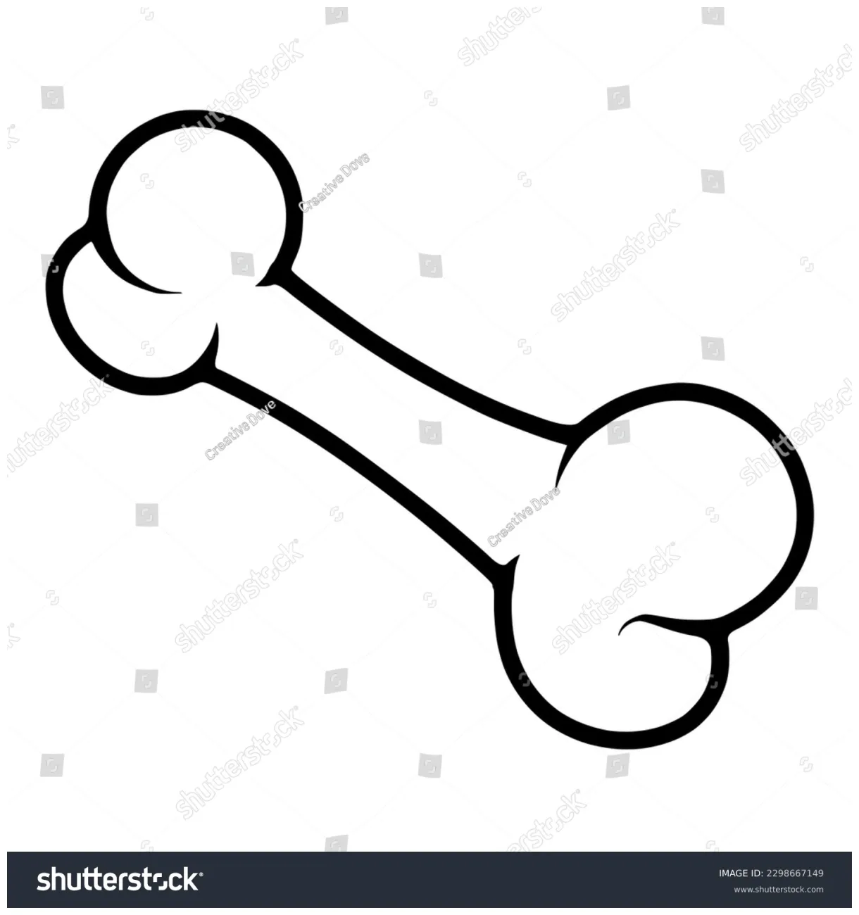 Coloring page outline bone stock vector 2298667149 printable coloring page