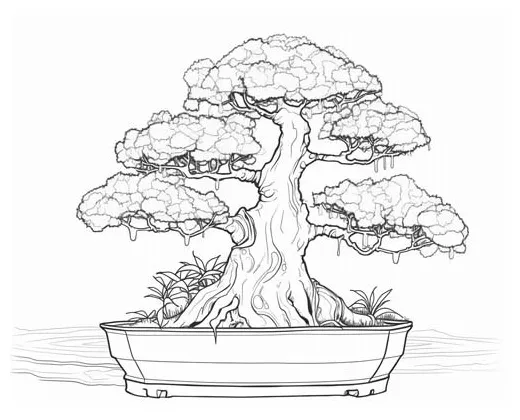 Bonsai printable coloring pages