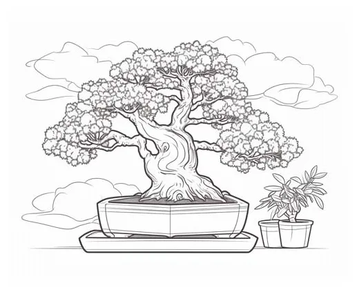 Bonsai printable coloring pages