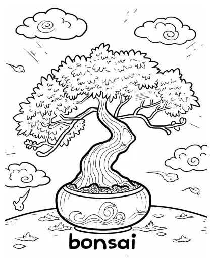 Bonsai printable coloring pages