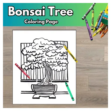Bonsai tree relaxing coloring page by first printables tpt