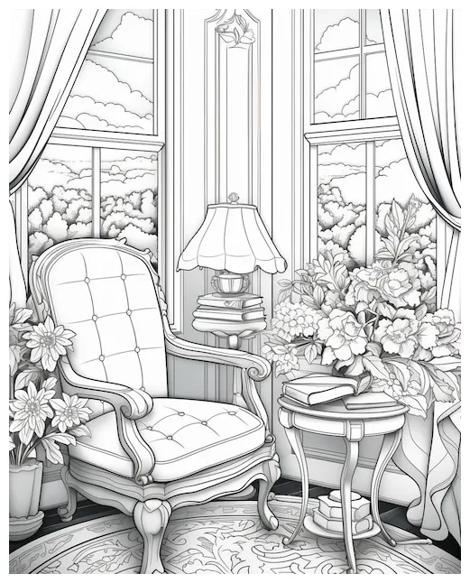 Book page coloring book pages premium ai-generated