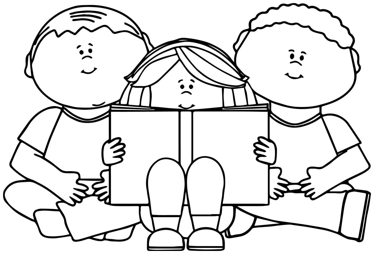 Collection of reading coloring pages free printable