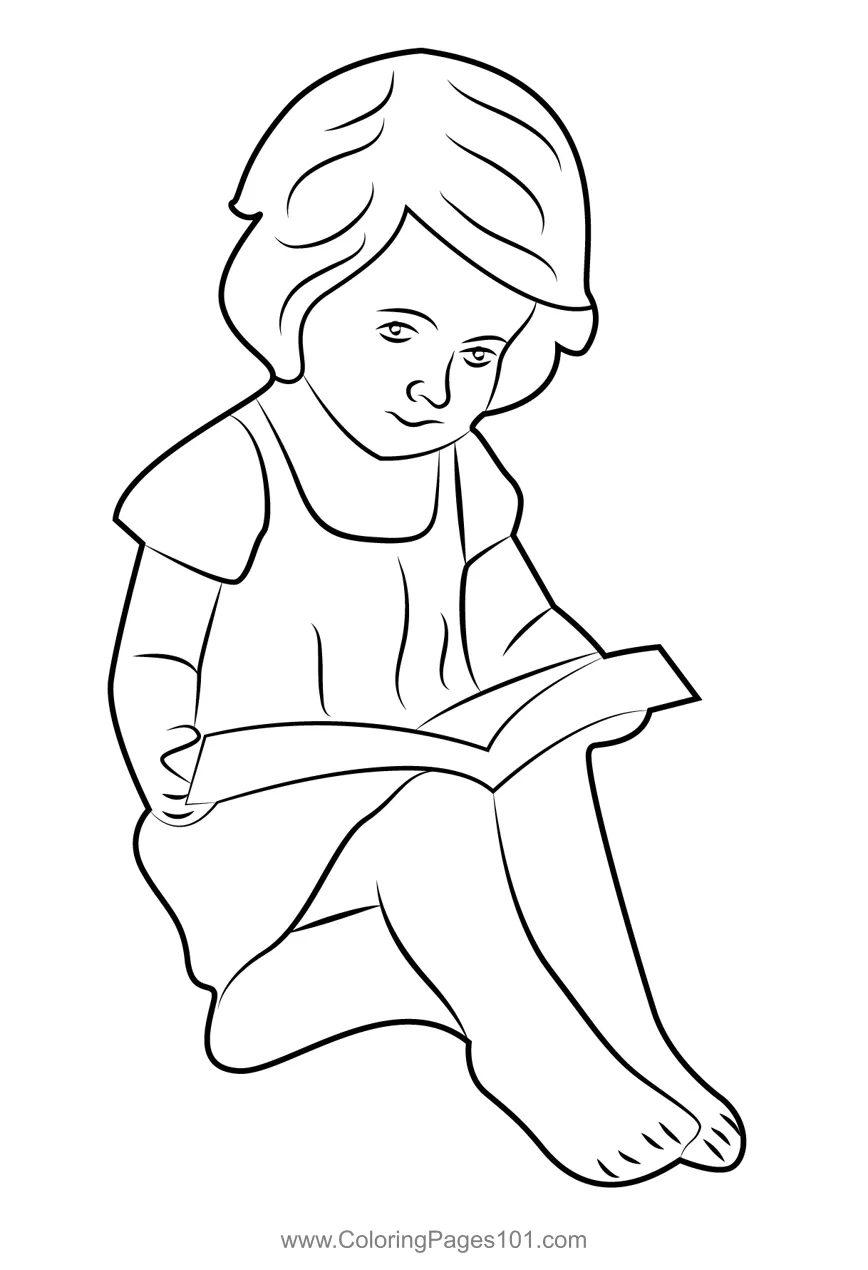 Reading coloring coloring pages