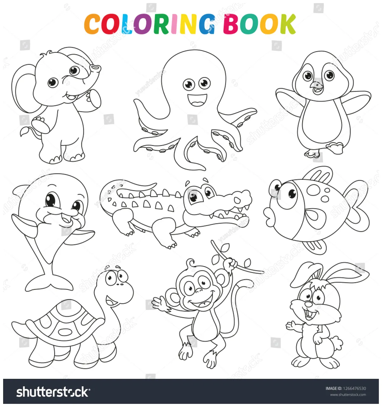 Vector Illustration Coloring Book Page Stock Vector (Royalty Free