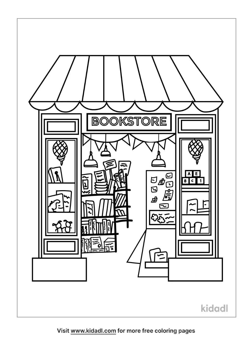 Coloring Worksheets For Kindergarten, Community Places, Show Me The