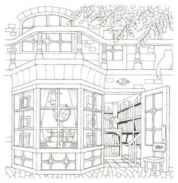 Bookstore Coloring Coloring Pages