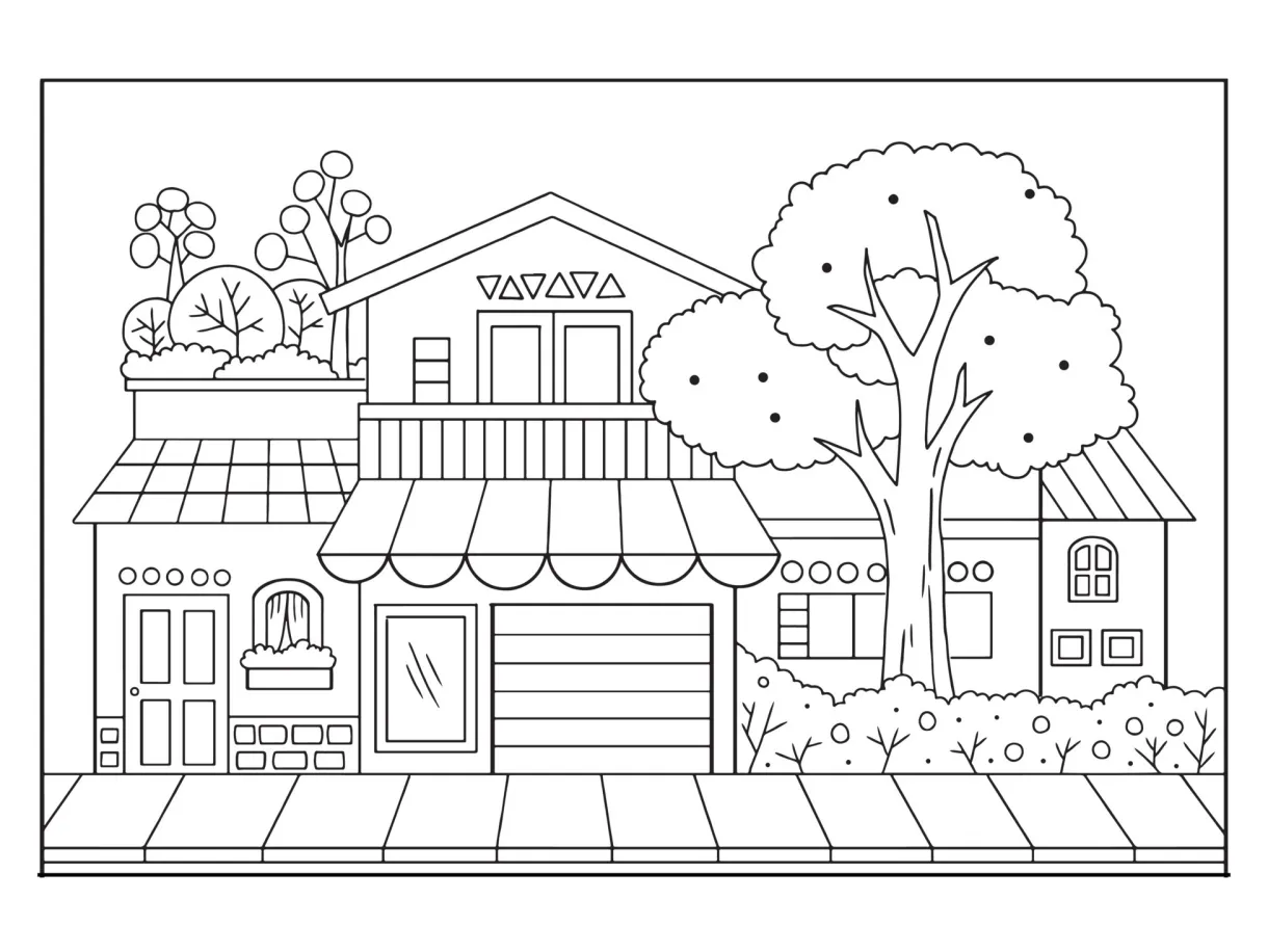 Store Coloring Sheet Coloring Pages
