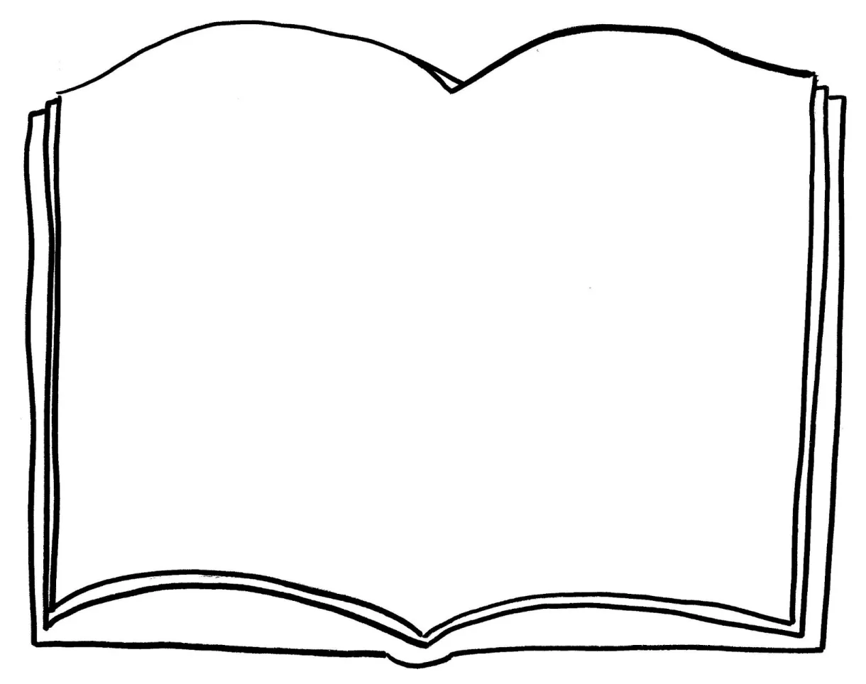 Open book coloring page clipart best