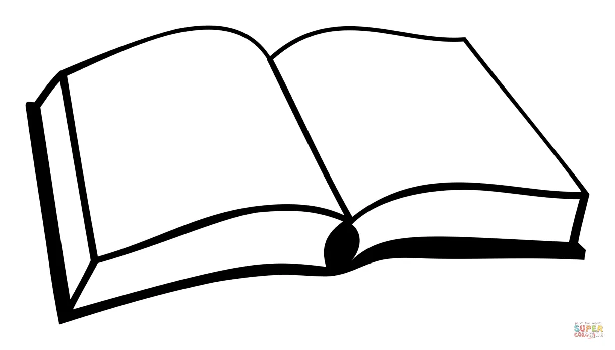 Open book coloring page free printable coloring pages