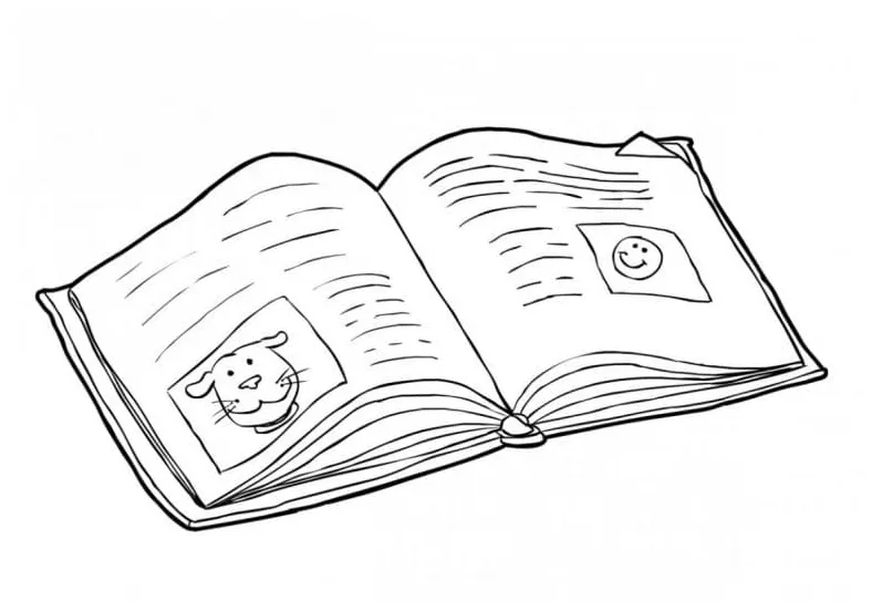 Open book coloring page download, print or color online for free