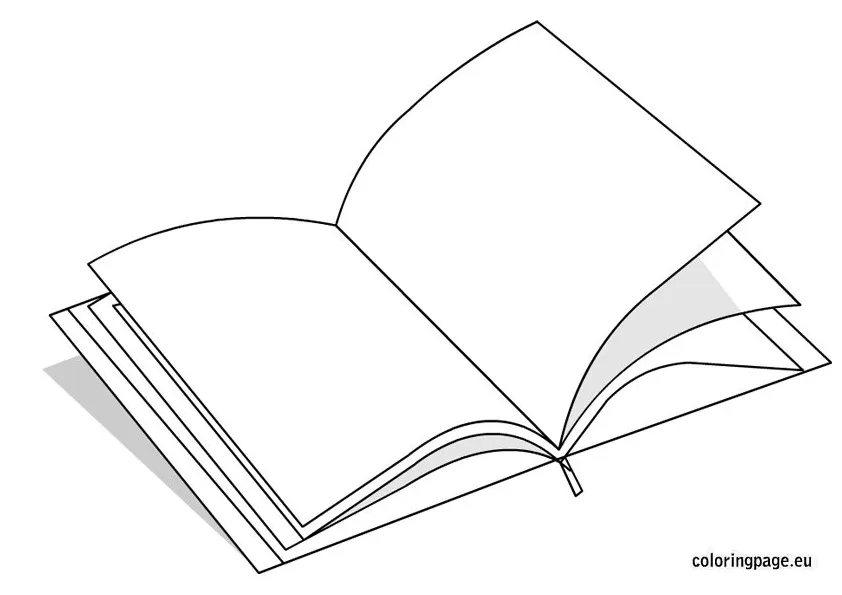 Open book coloring page coloring page
