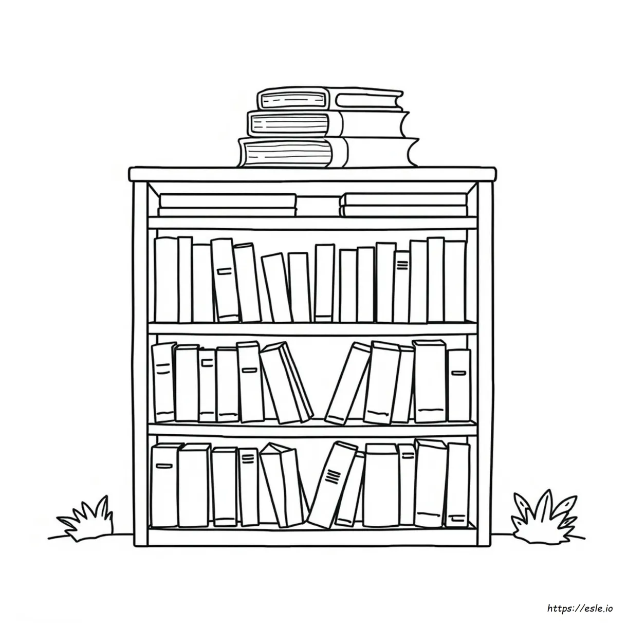 Printable coloring pages bookshelf free