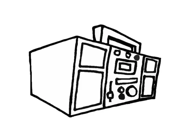 Boombox drawing clipart best