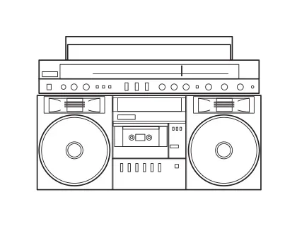 Boombox coloring page