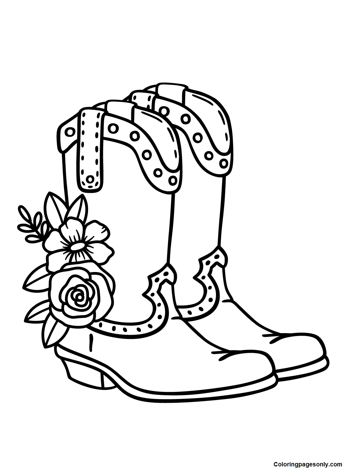 Western boots coloring pages coloring pages for