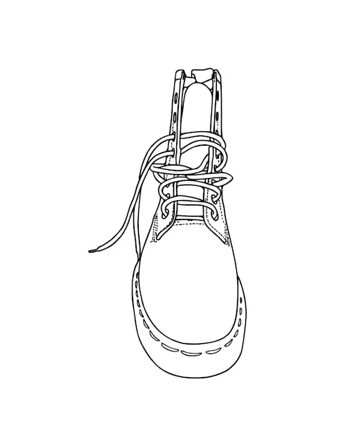 Premium vector boot with laces winter autumn spring shoes doodle