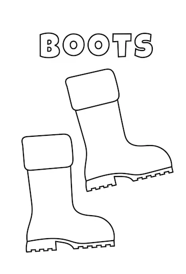 Premium vector coloring with thick lines for the little ones boot