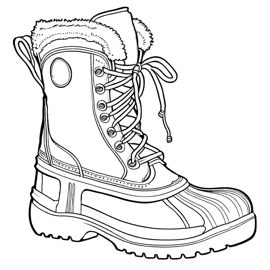 Winter boot coloring page coloring jungle