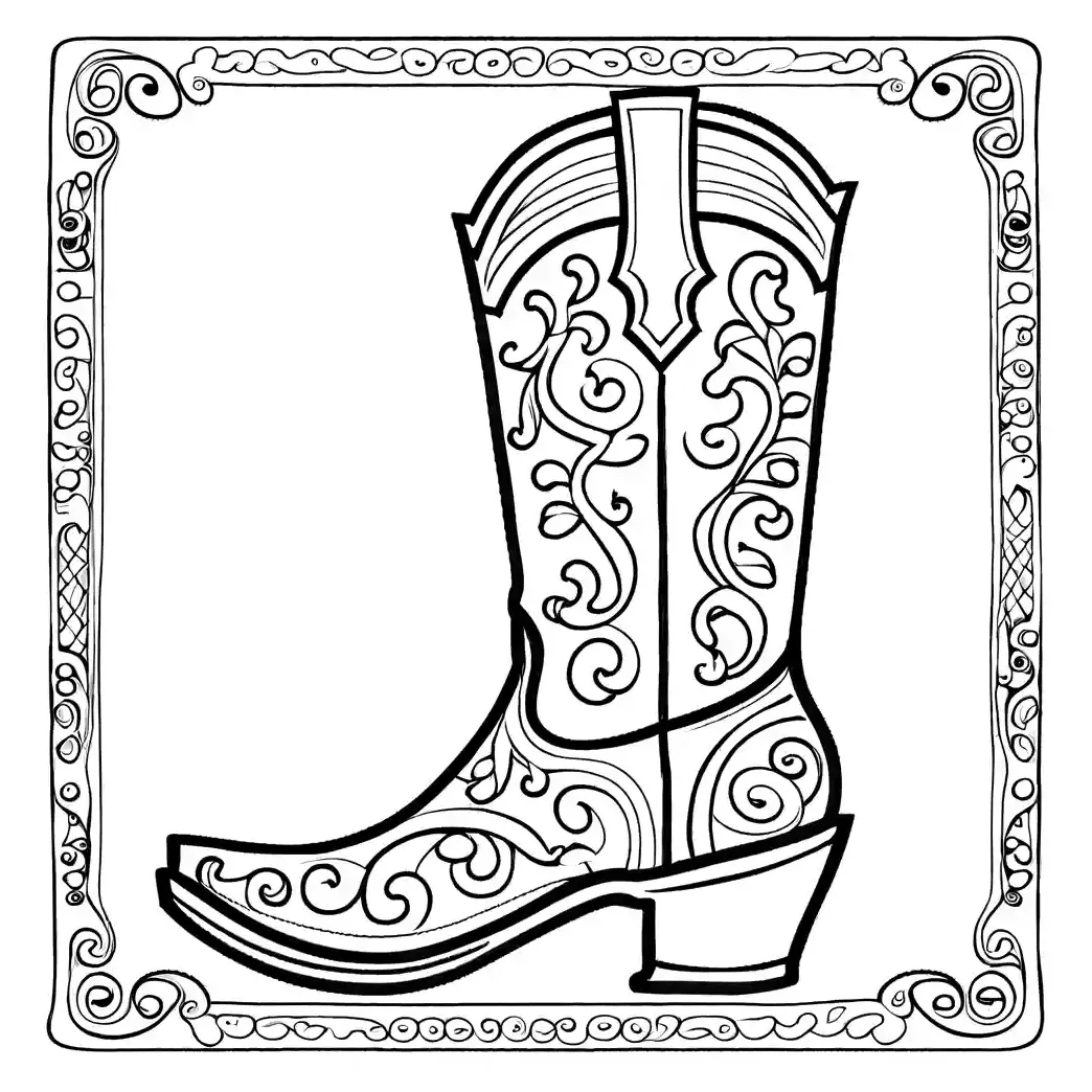 Patterned boot coloring page lulu pages