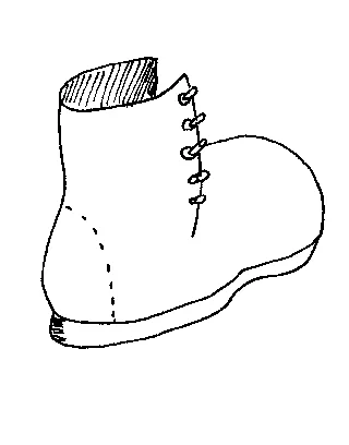 Boot coloring page