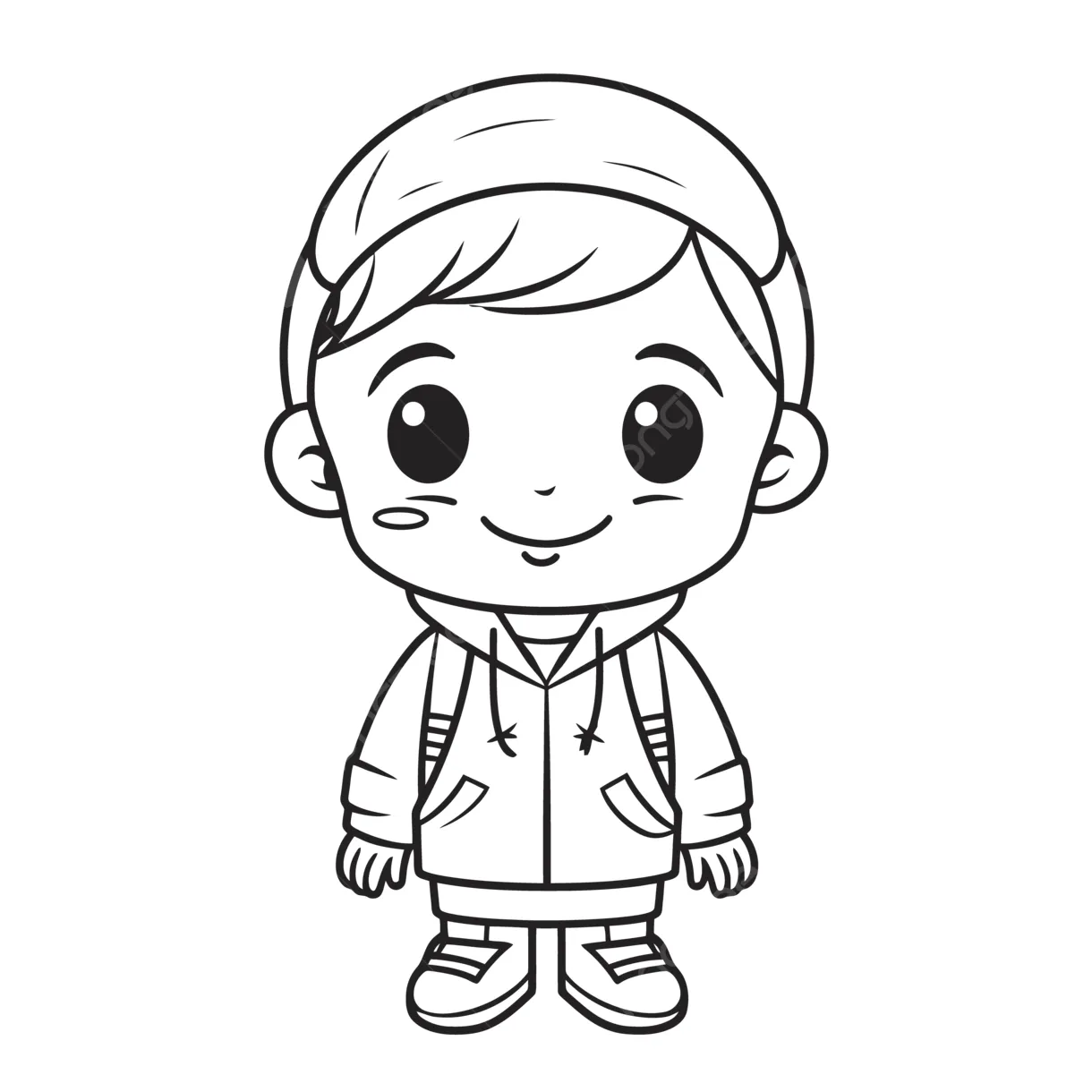 Boy reading coloring page