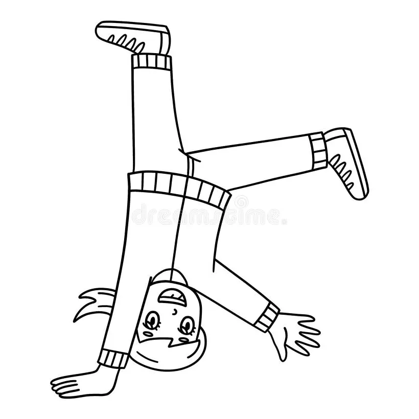 Breakdance b girl with a one hand freeze isolated stock vector