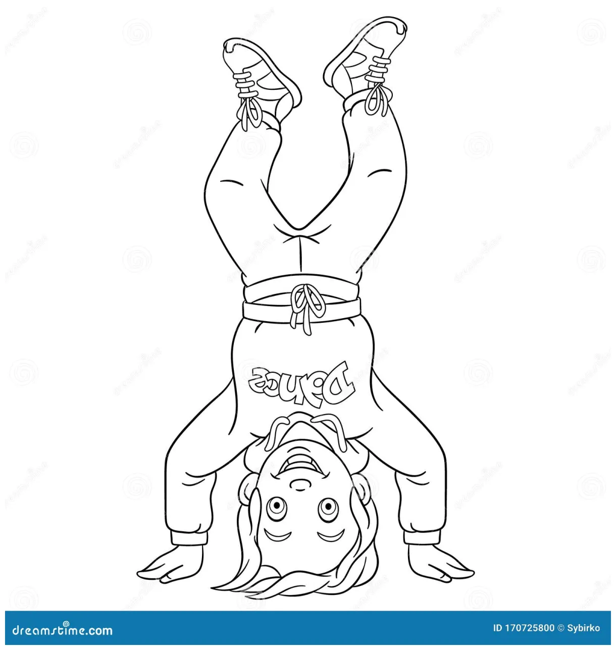 Coloring page with b-boy break dancer stock vector illustration of