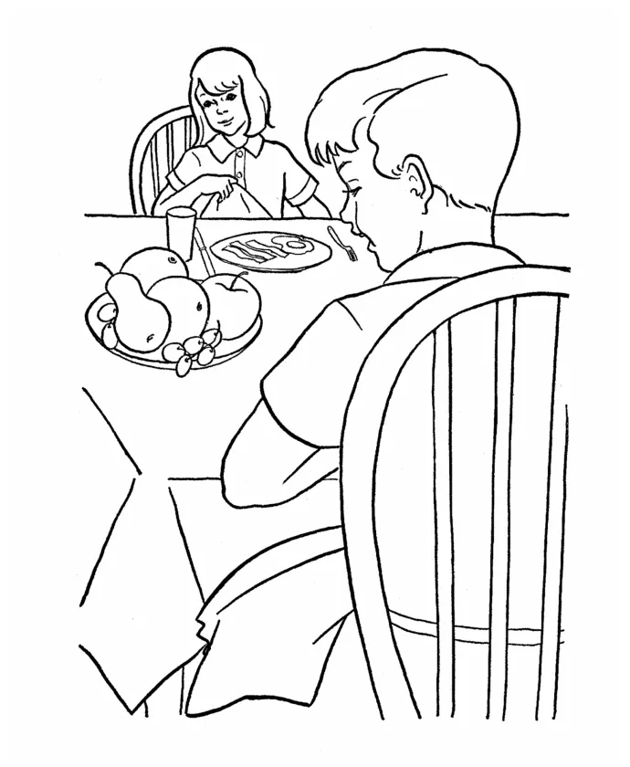 Breakfast coloring coloring pages