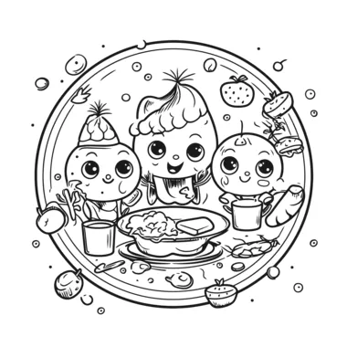 Breakfast coloring page png transparent s vector