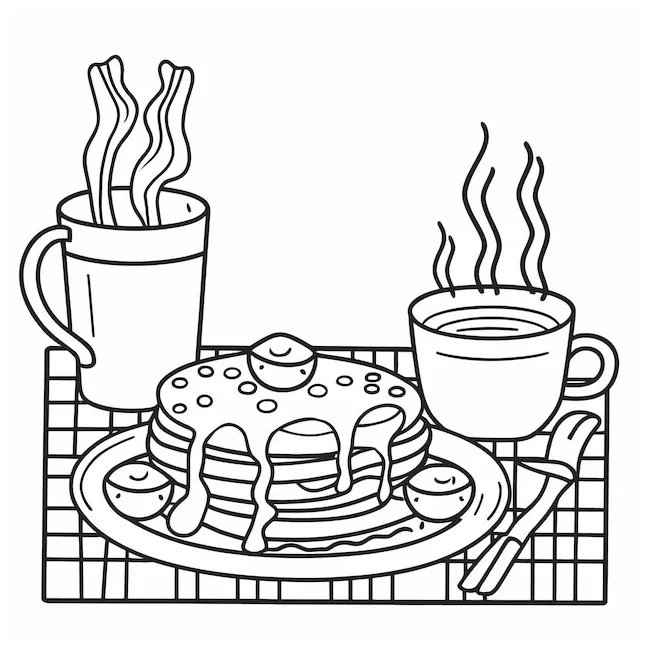 Breakfast coloring page vectors & illustrations for freepik