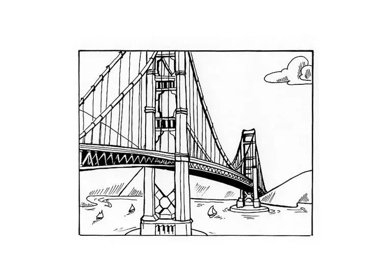 Coloring page bridge free printables img 10442