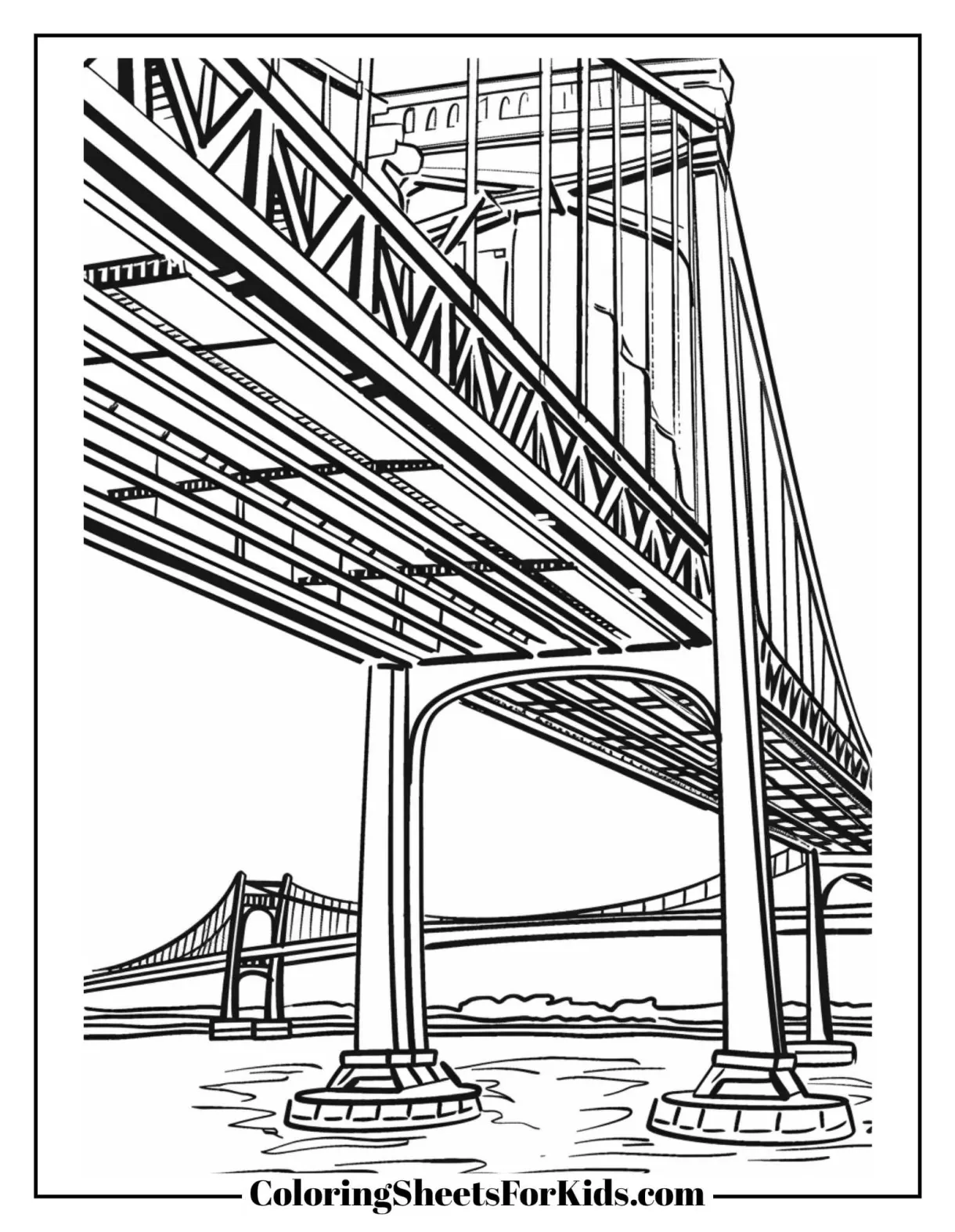 Bridge coloring page