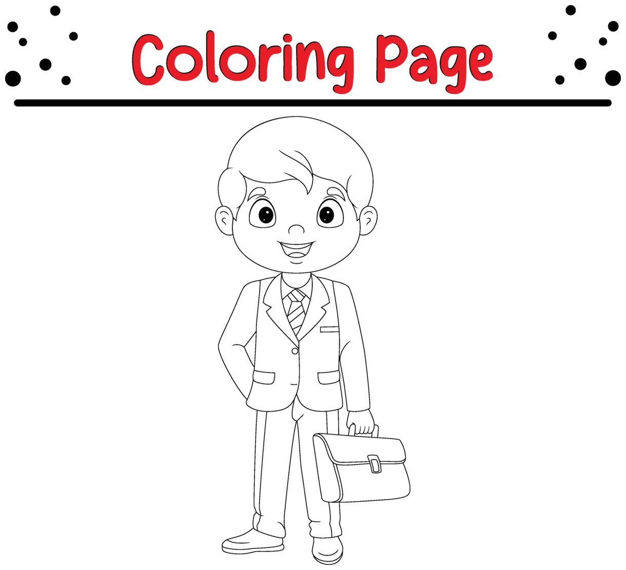 businessman holding briefcase coloring page 34897526 Vector Art at Vecteezy