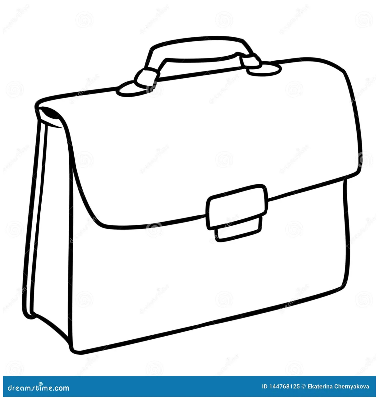 Business briefcase bag cartoon illustration coloring page stock