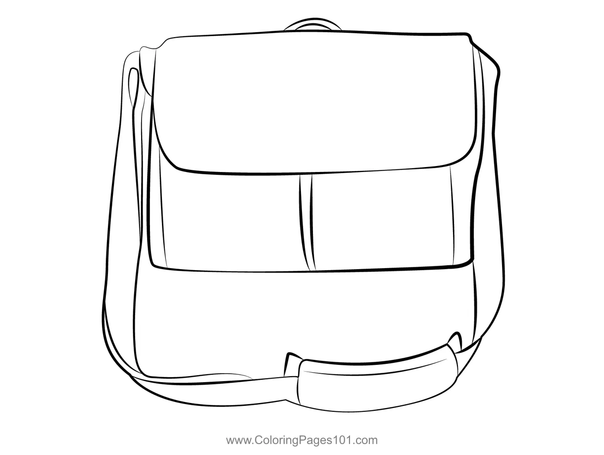 Leather Briefcase Coloring Page for Kids - Free Briefcases Printable