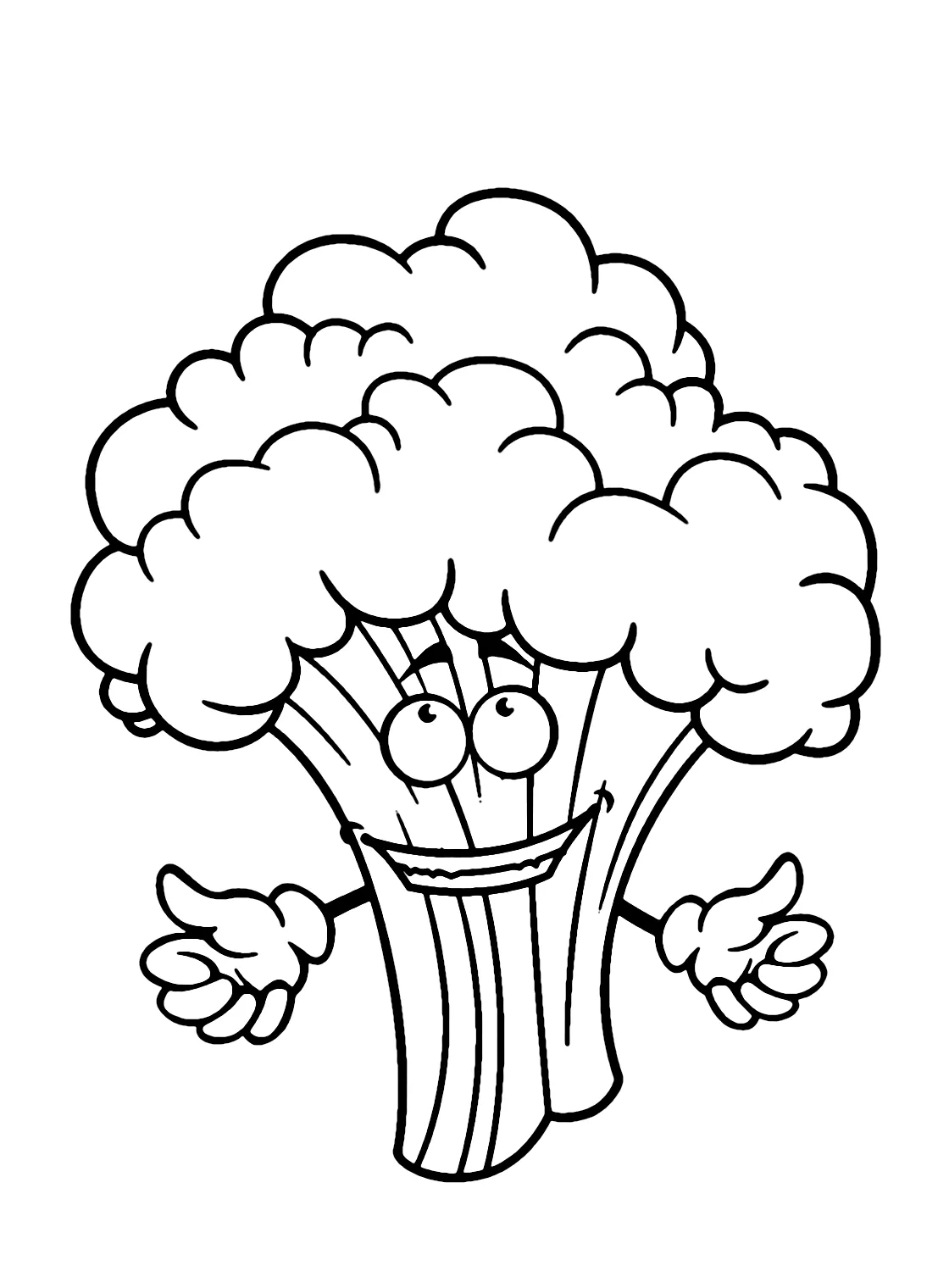 Broccoli cartoon coloring page free printable coloring pages