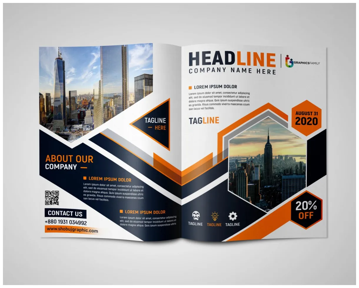 Free Brochures Download: .PSD, .AI, .EPS - GraphicsFamily