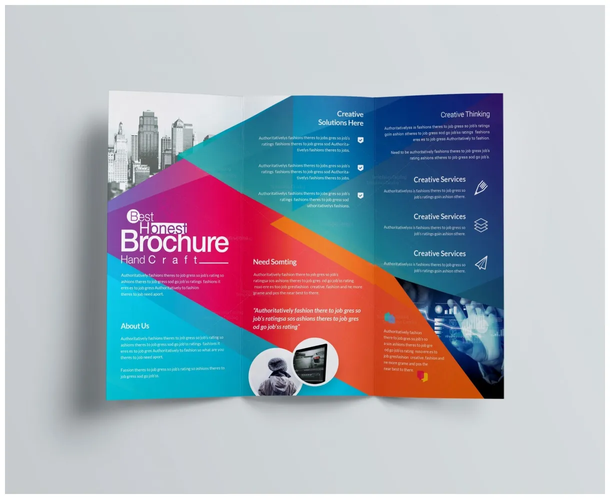 Excellent Professional Corporate Tri-Fold Brochure Template 001213