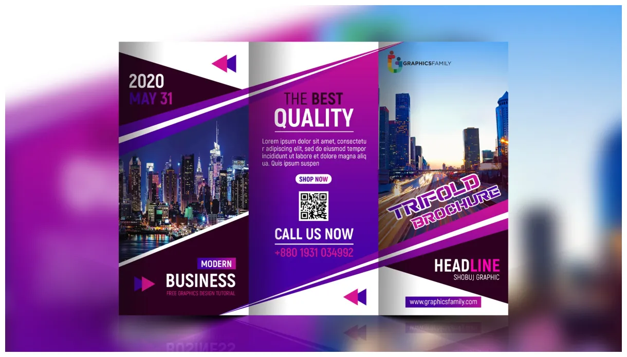Free brochure design Download .PSD, .AI, .EPS