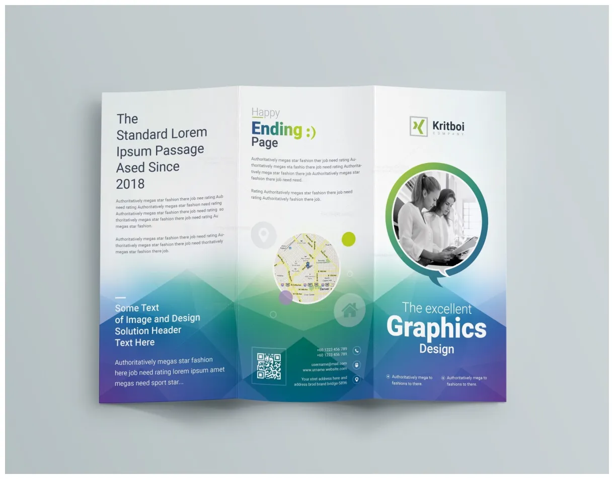 Professional Corporate Tri-Fold Brochure Template 001205 - Template Catalog
