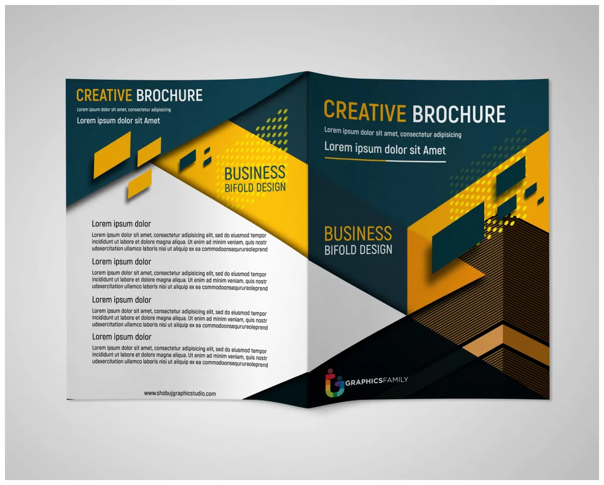 Creative Bi Fold Brochure Design For Business Free psd – GraphicsFamily