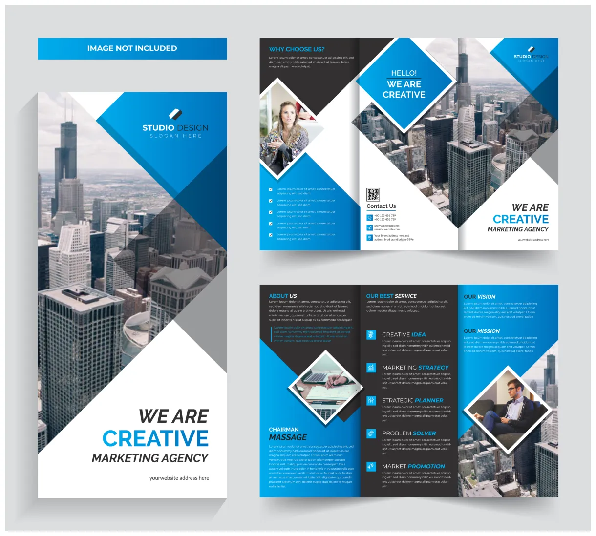 Corporate Trifold Brochure Template Design 695746 Vector Art at Vecteezy