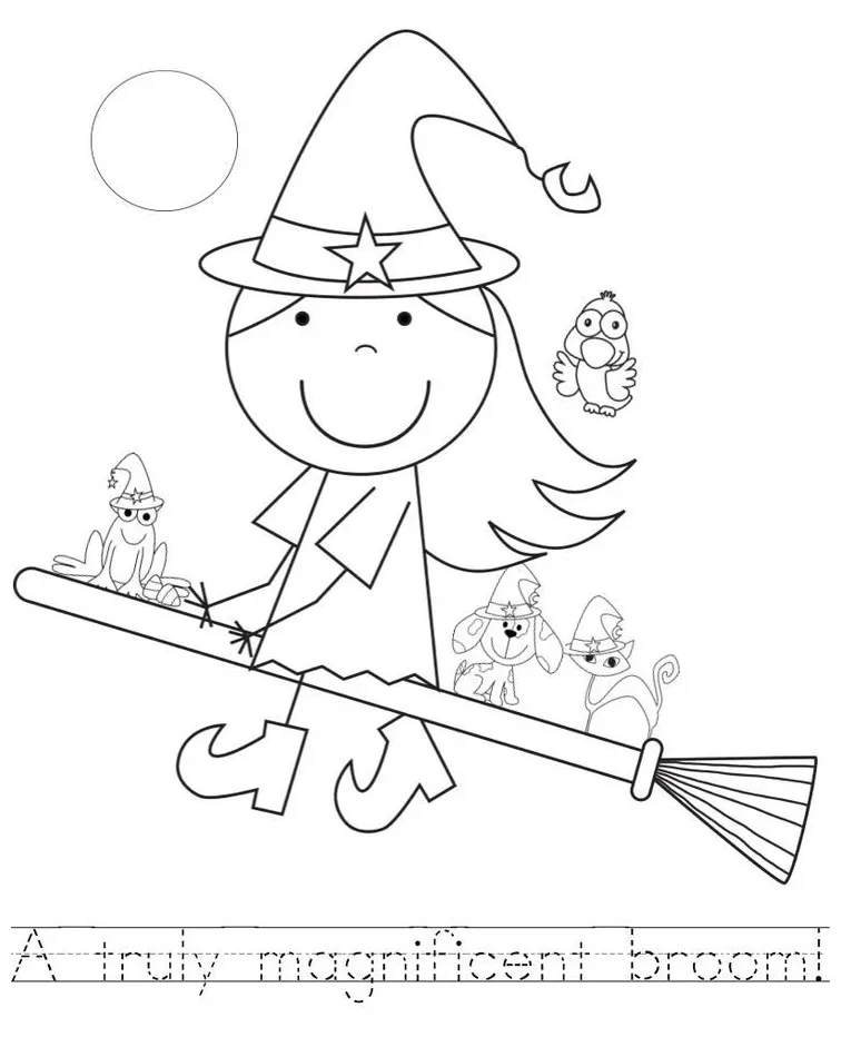 Coloring pages broom